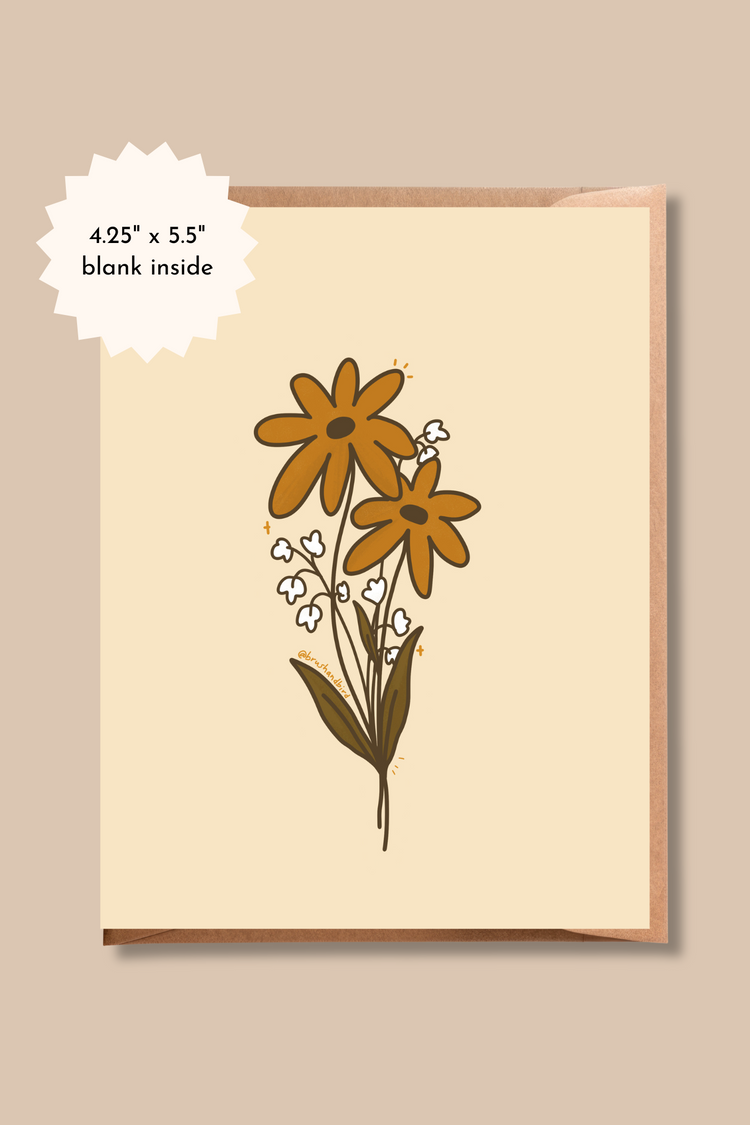 Grow Wild Flower Bouquet Greeting Card | Blank Any Occasion Card