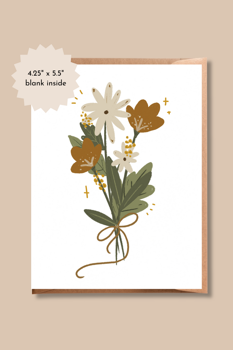 Flower Bouquet Greeting Card | Blank Any Occasion Card