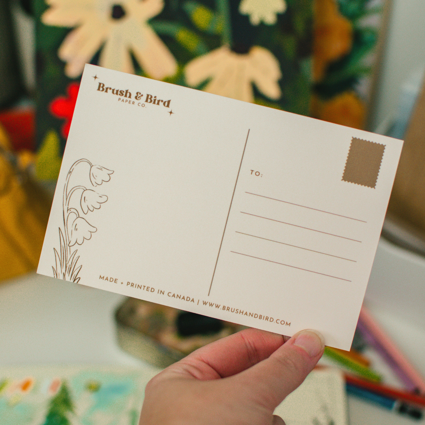 Garden Frog Postcard | “Nature is My Happy Place” | 4x6 Illustrated Postcard