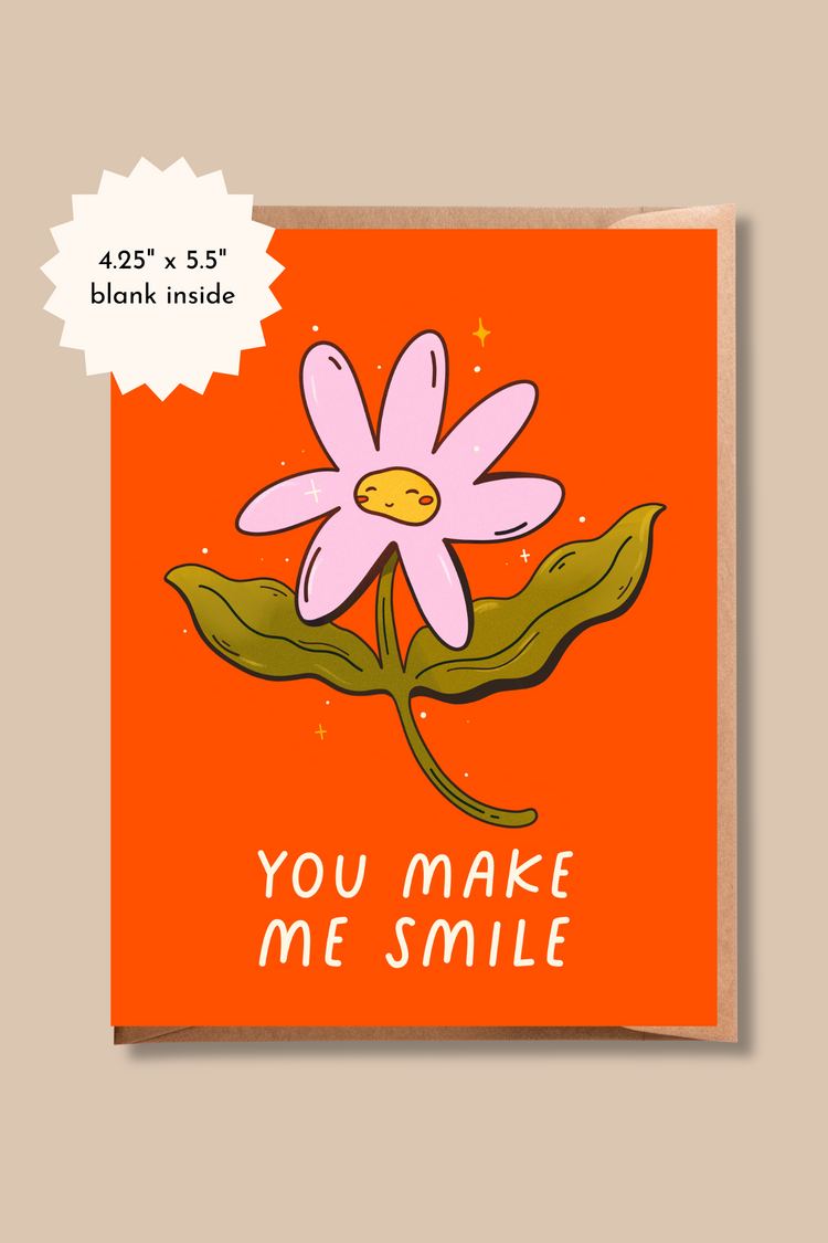 You Make Me Smile | Cute Floral Greeting Card