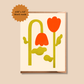 Blank Retro Tulips Greeting Card | Retro Summer Collection