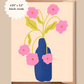 Blank Flower Vase Greeting Card | Retro Summer Collection