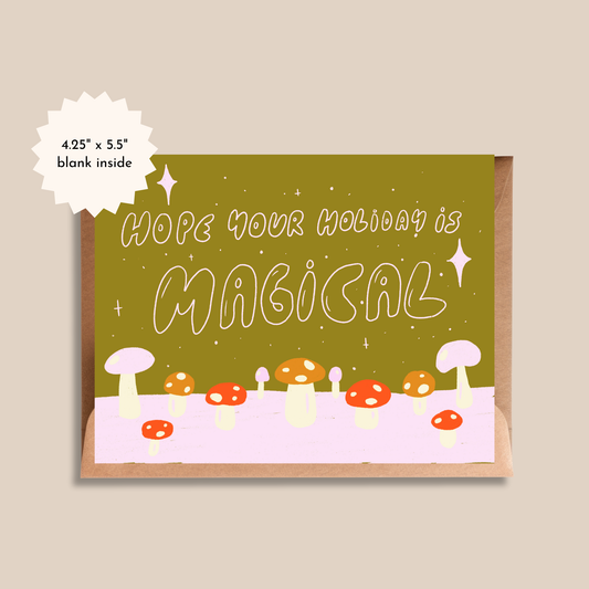 Hope Your Holiday is Magical | Mushroom Christmas Card