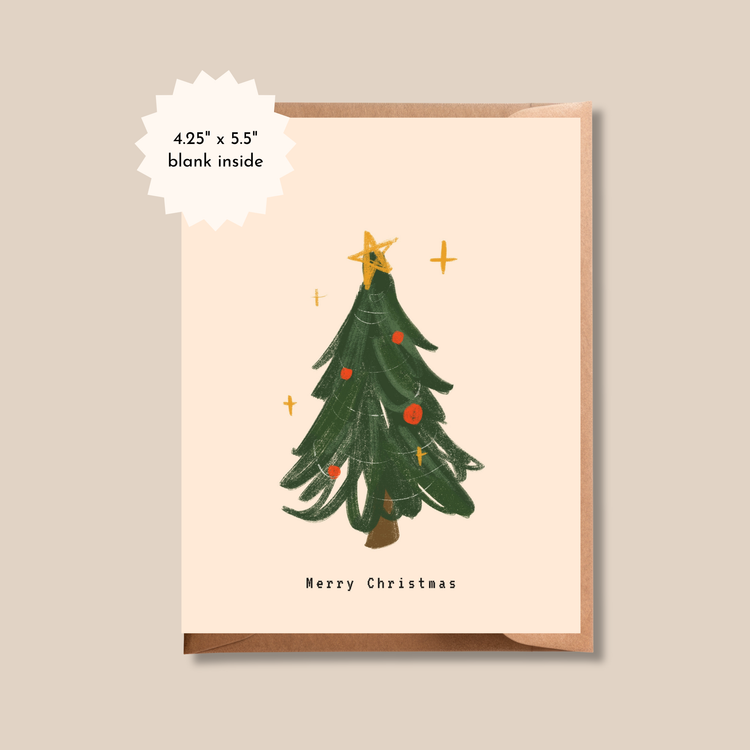 Merry Christmas Greeting Card | Christmas Tree Holiday Card