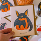 Cute Bat Pumpkin Card | Happy Halloween Greeting Card