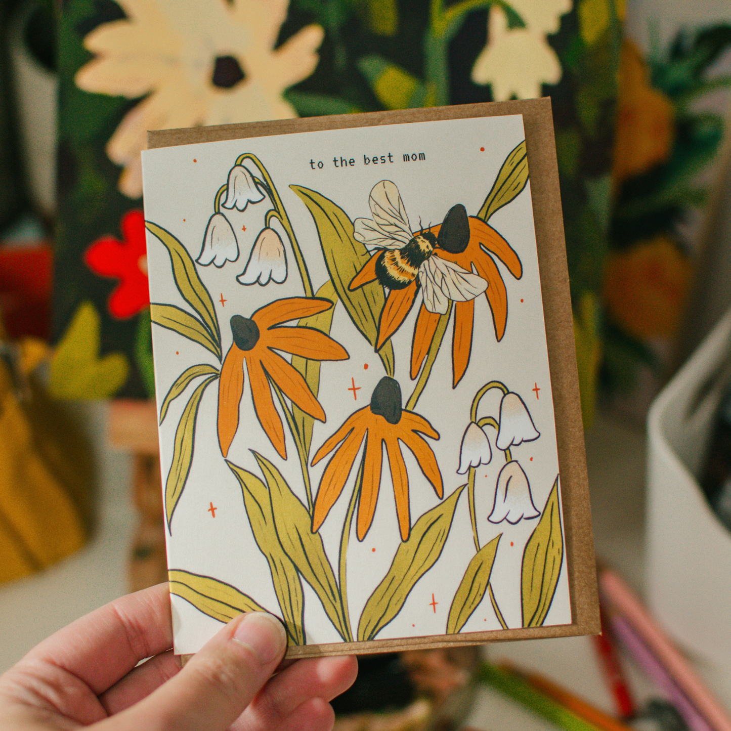To the Best Mom Bumblebee Card | Mother's Day Greeting Card