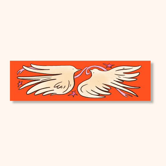 Love Birds Bookmark | Illustrated Valentines Day Bird Design