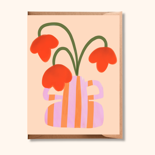 Colourful Flower Pot Card | Any Occasion Greeting Card