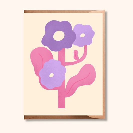 Purple Flower Card | Birthday, Thank You, Congrats, Any Occasion Card