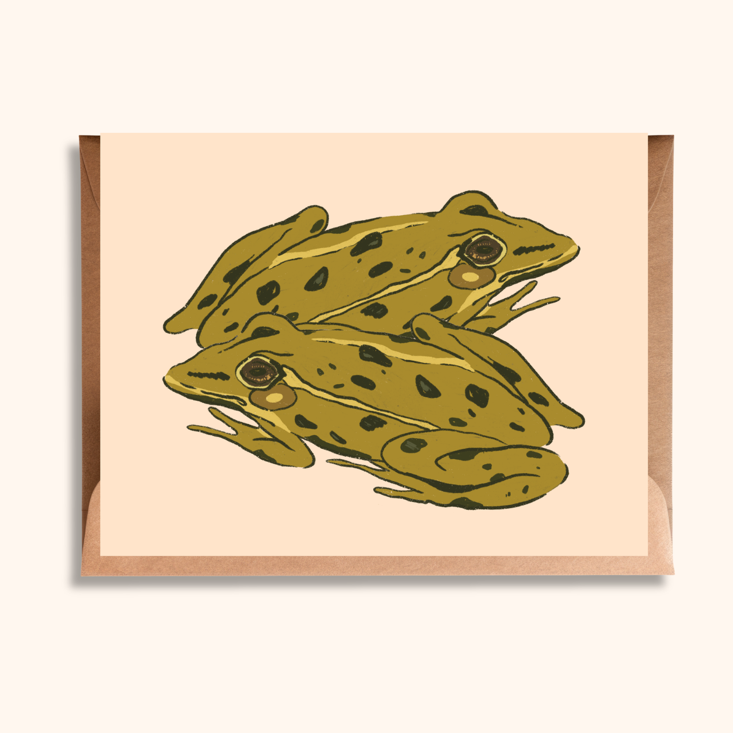 Northern Leopard Frog Pair Card | Blank Animal Greeting Card