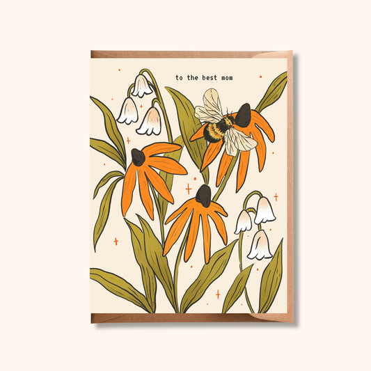 To the Best Mom Bumblebee Card | Mother's Day Greeting Card