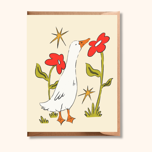 Cute Goose Greeting Card | Blank Any Occassion Animal Card