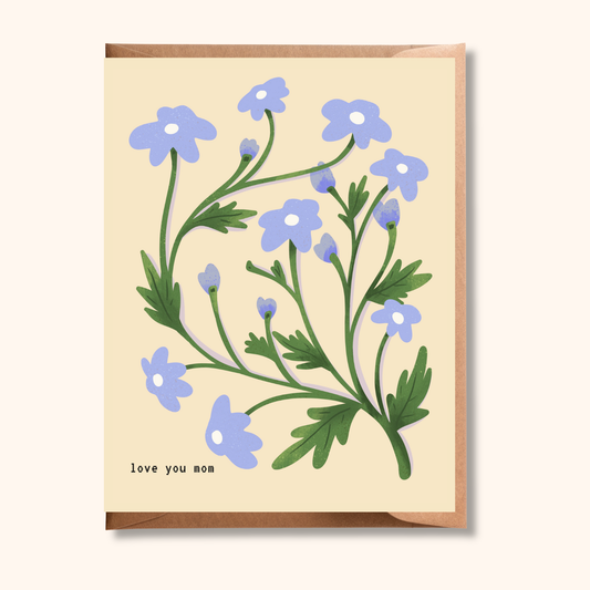 Love you Mom | Mother's Day Wildflowers Greeting Card