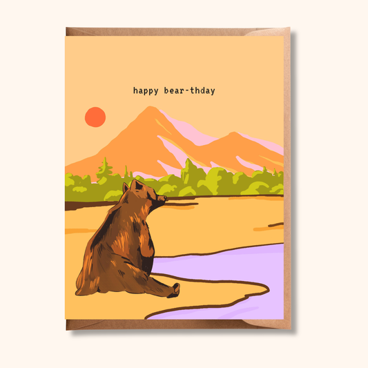 Happy Bear-thday Card | Outdoors Bear Birthday Greeting Card