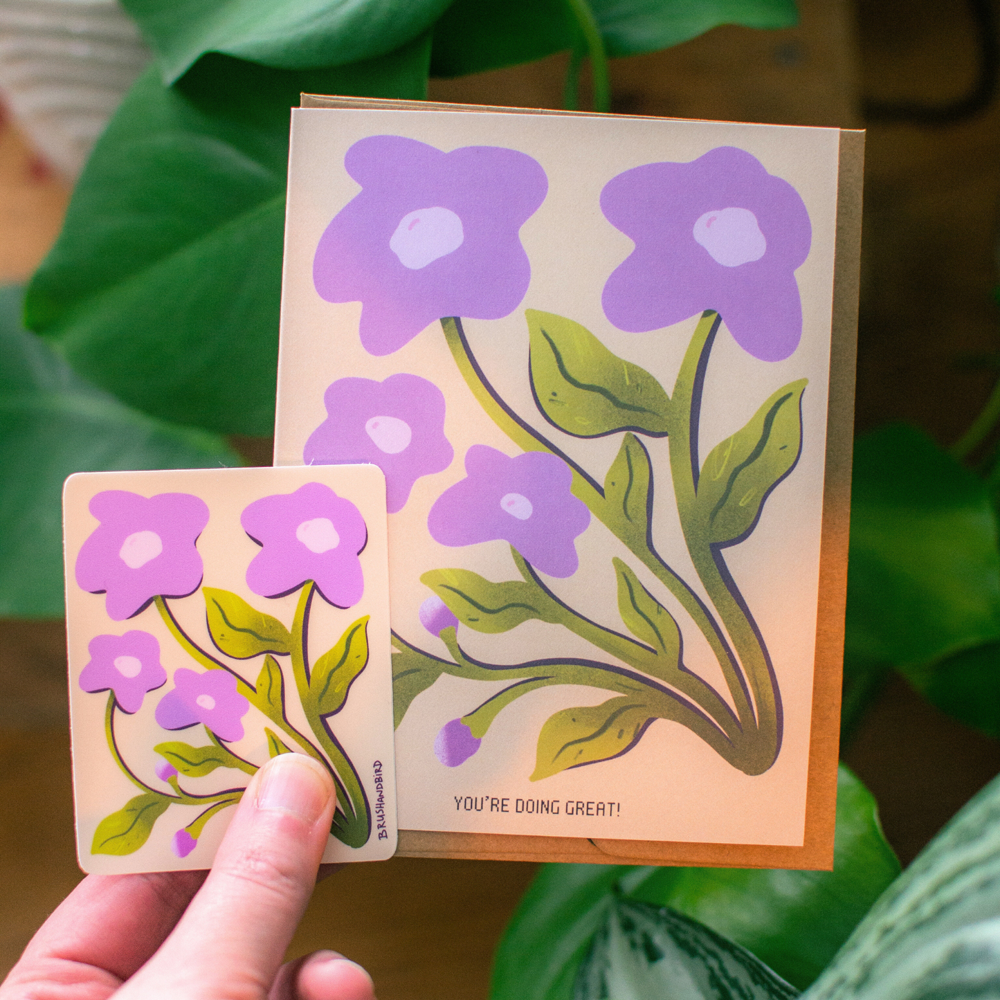 Purple Flower Vinyl Sticker | Modern Floral Illustration