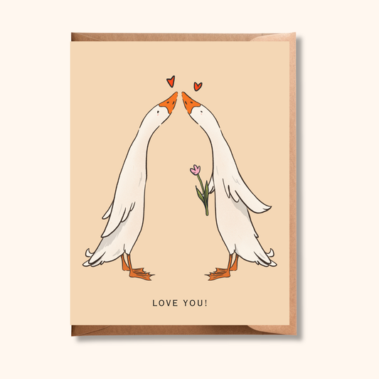 Love You Geese Card | Anniversary Greeting Card