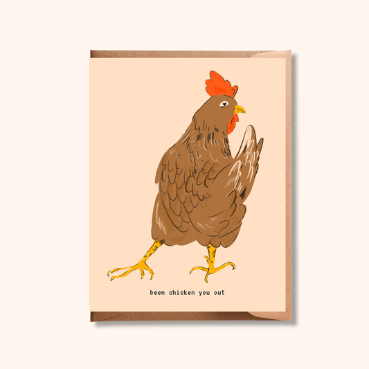 Chicken Pun Valentine's Day Card | Been Chicken You Out