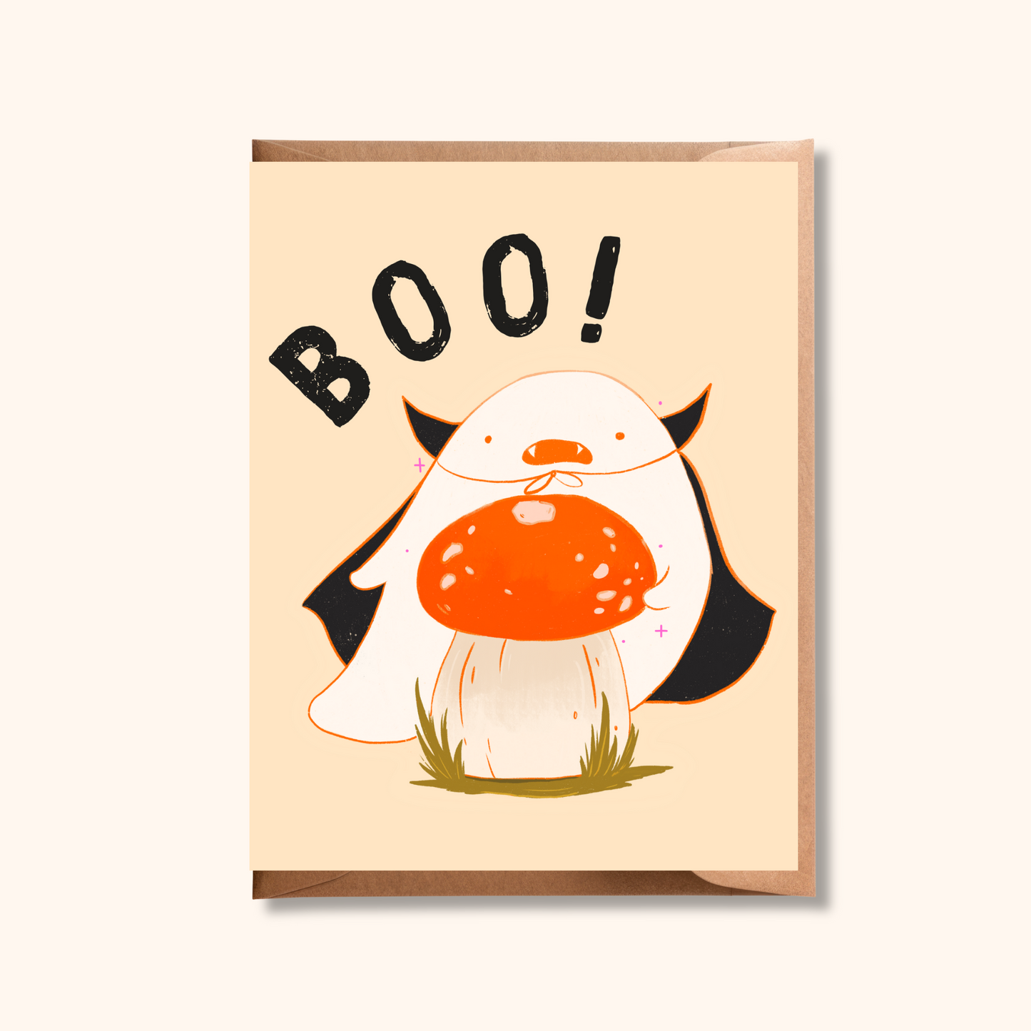 Boo! Vampire Ghost Card | Halloween Greeting Card