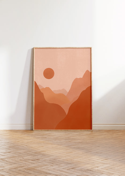 Boho Minimalist Desert Sunset Art Print