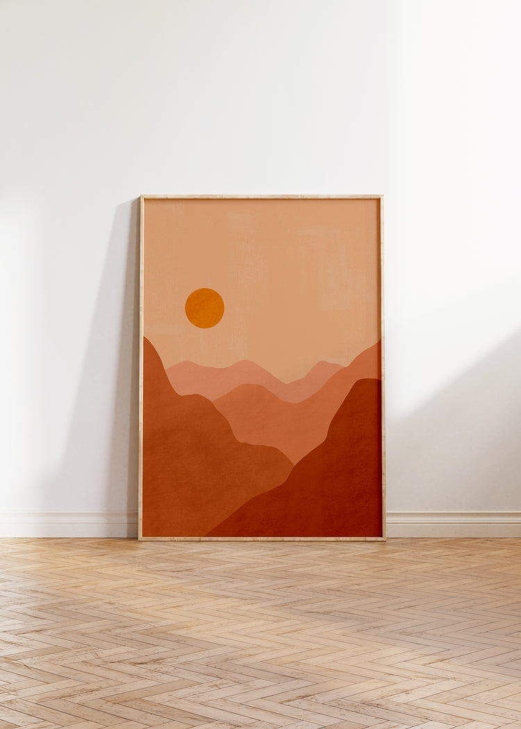 Boho Desert Sunset Art Print | Boho Home Decor