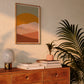 Minimalist Sunset Art Print | Boho Mountain Earth Tone Print
