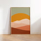 Minimalist Sunset Art Print | Boho Mountain Earth Tone Print