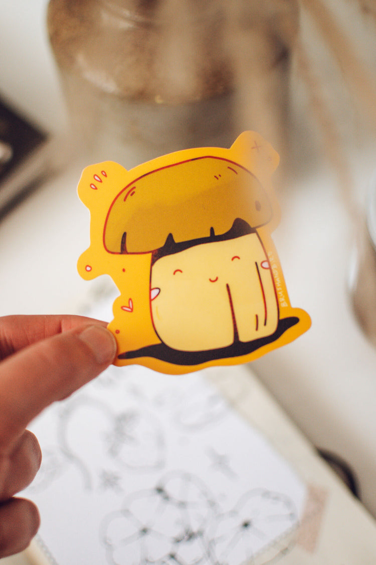 Smiling Mushroom Sticker | Cute Waterproof Vinyl Sticker