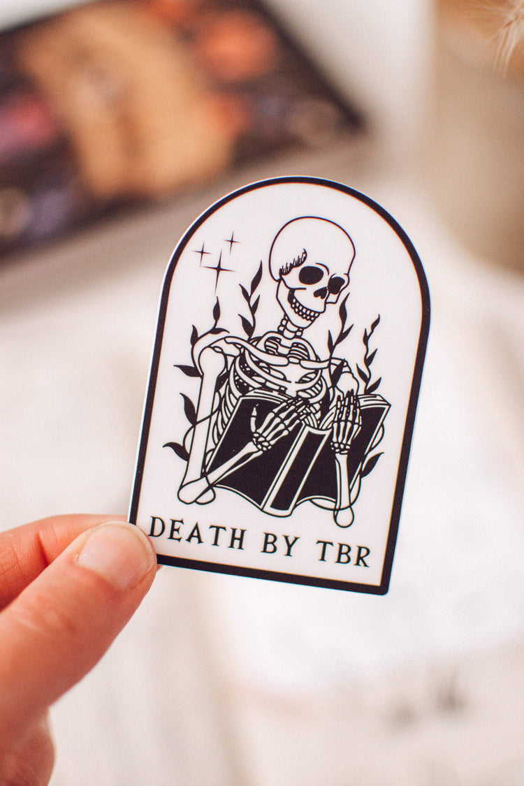 Death by TBR Sticker | Book Lover Vinyl Sticker