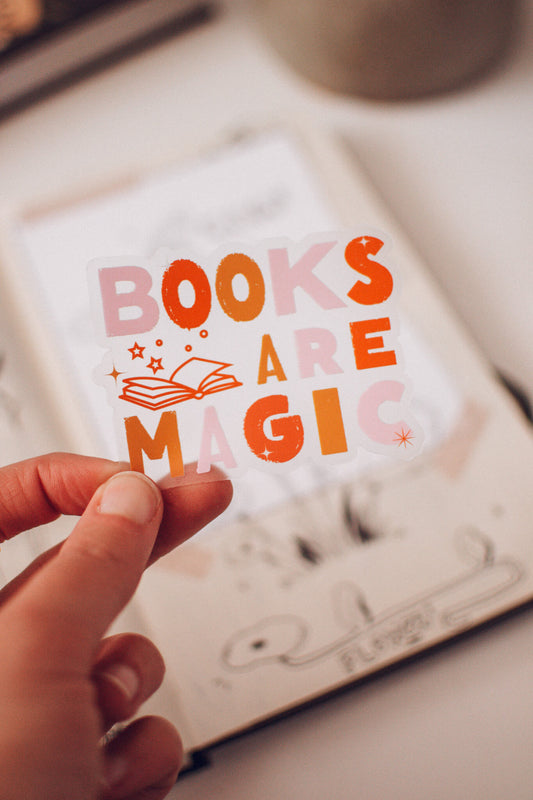 Books are Magic Transparent Sticker | Book Lover Vinyl Sticker