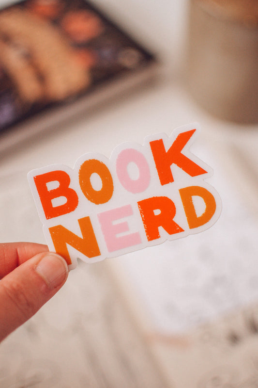 Book Nerd Transparent Sticker | Book Lover Vinyl Sticker