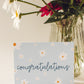 Congratulations Greeting Card Blank | Sky Blue White Daisy Congrats Blank Greeting Card | Blue and White Card Spring Floral Card Set
