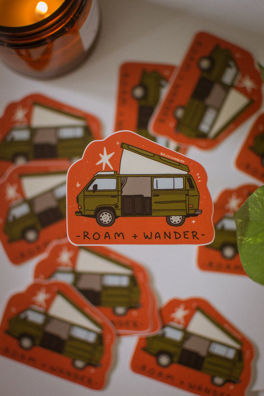 Roam and Wander Sticker | Westfalia Vinyl Sticker