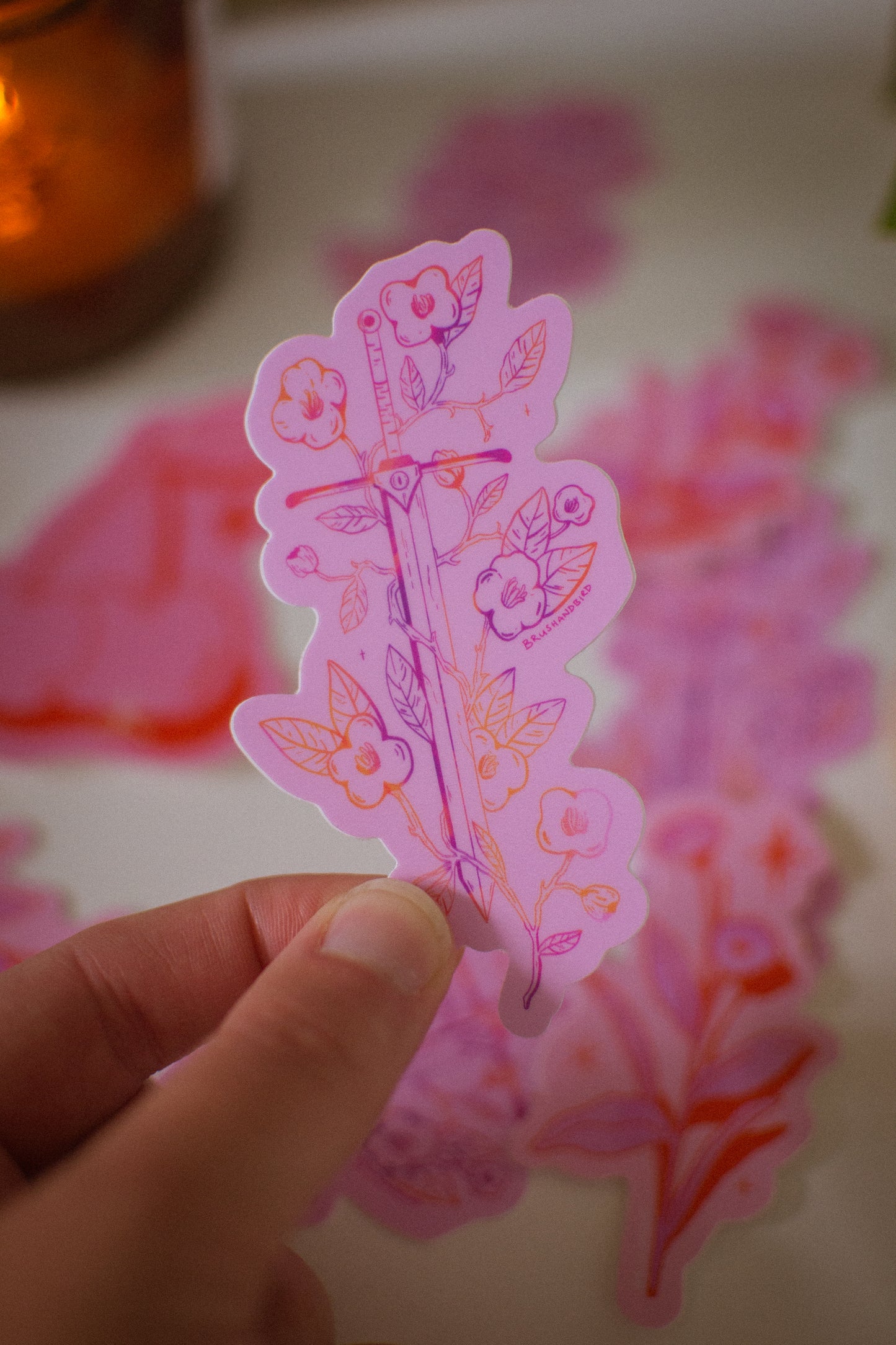 Forest Sword Sticker | Spring Floral Sword Waterproof Vinyl Sticker