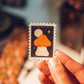 Autumn Stamp Sticker | Brown Mushroom Vinyl Sticker