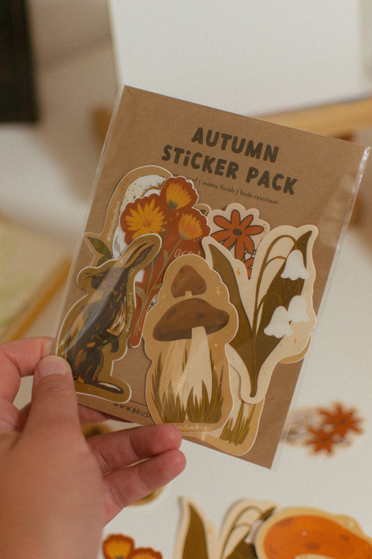 Autumn Sticker Pack | Set of 7 Earthy Autumn Stickers