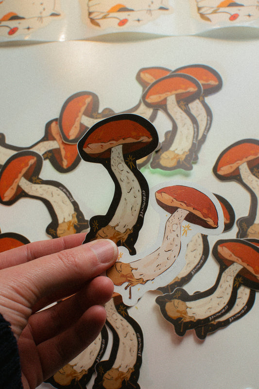 Mushroom Sticker | Orange Oak Bolete, Waterproof Vinyl Sticker