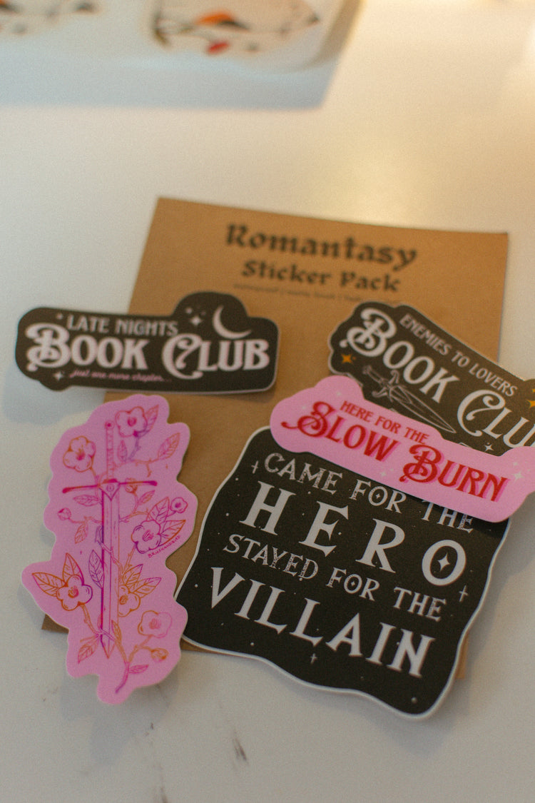 Romantasy Sticker Pack | Fantasy Book Reader, Vinyl Sticker Set