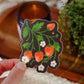 Wild Strawberries Sticker | White Flowers, Waterproof Vinyl Sticker