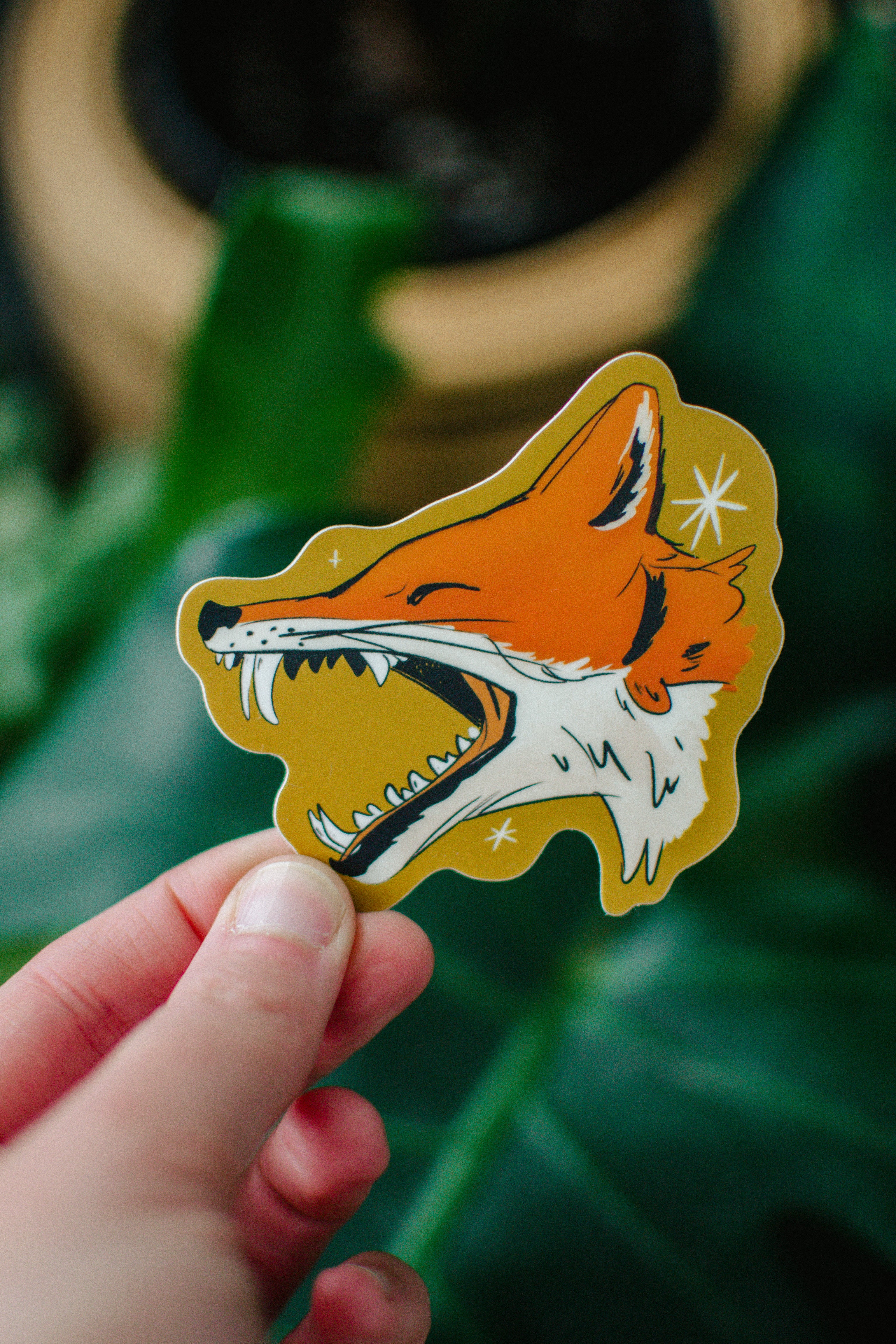 Angry Fox Sticker | Wildlife Forest Animals Vinyl Sticker – Brush and Bird