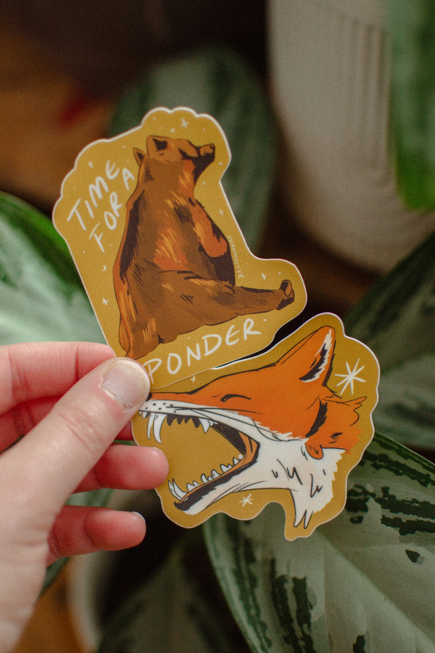 Grizzly Bear Sticker | Time for a Ponder Wildlife Vinyl Sticker
