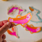 Pink and Orange Fish Sticker | Colorful Illustrated Fish Vinyl Decal