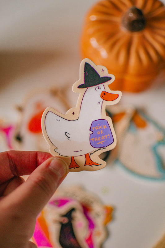 Halloween Duck Sticker | Cute Trick or Treat Diecut Sticker