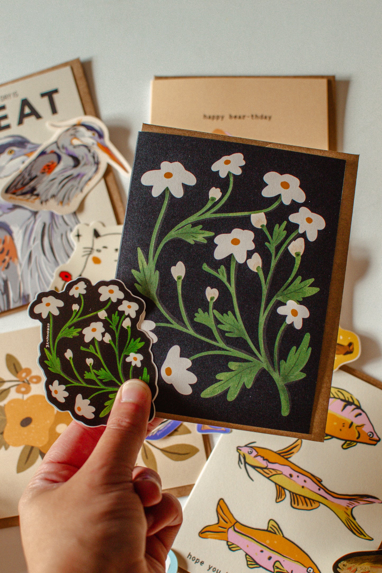 Blank Wildflower Greeting Card | White Floral Card