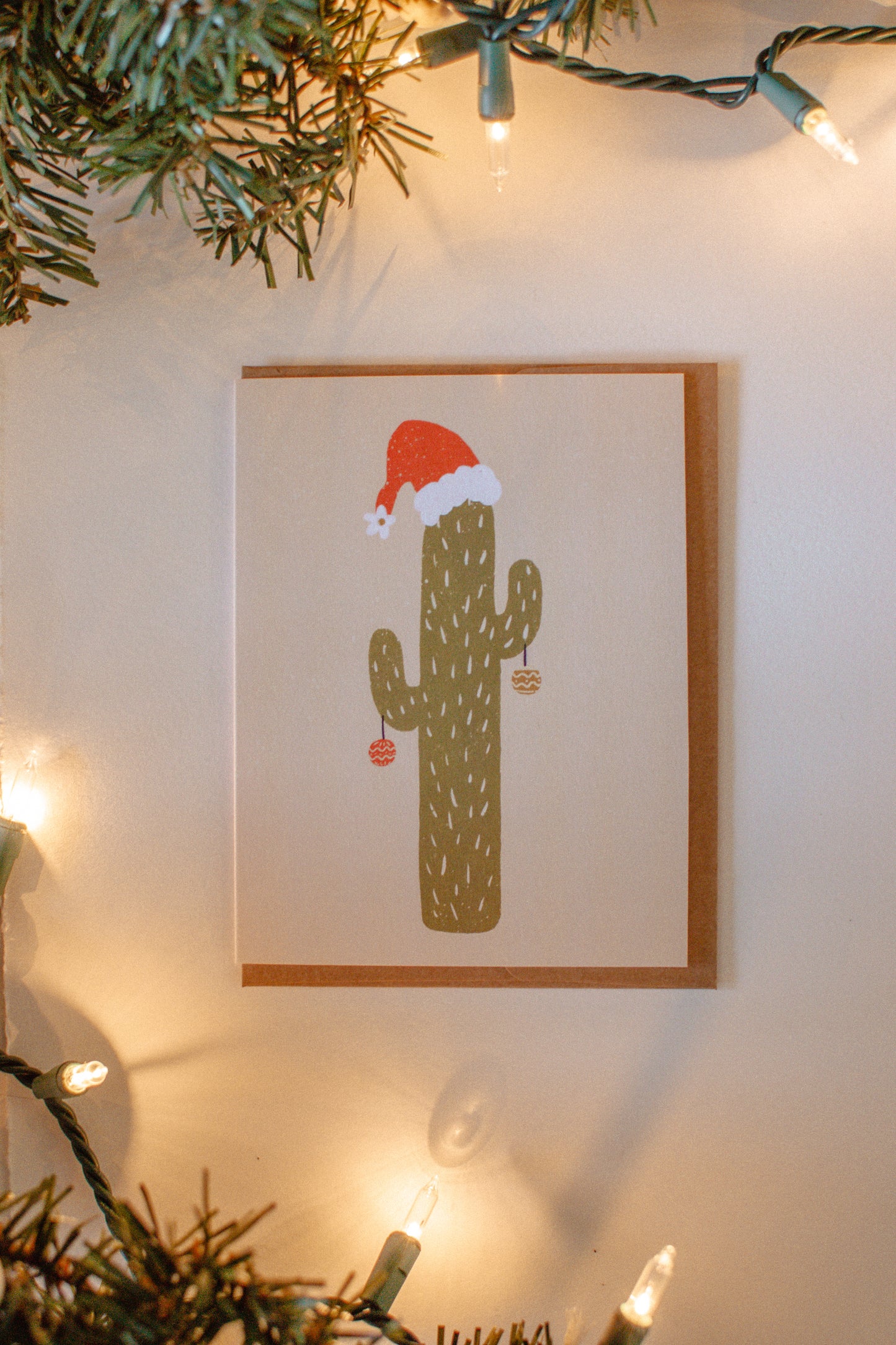 Christmas Cactus Card | Blank Holiday Greeting Card