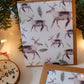 Reindeer Pattern Holiday Card | Caribou and Evergreen Watercolour