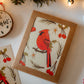 Cardinal Bird Christmas Card Set of 6 | Blank Holiday Card