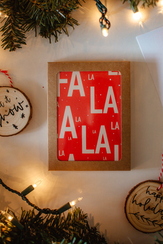 Fa La La Greeting Card Set | Set of 6 Holiday Christmas Card