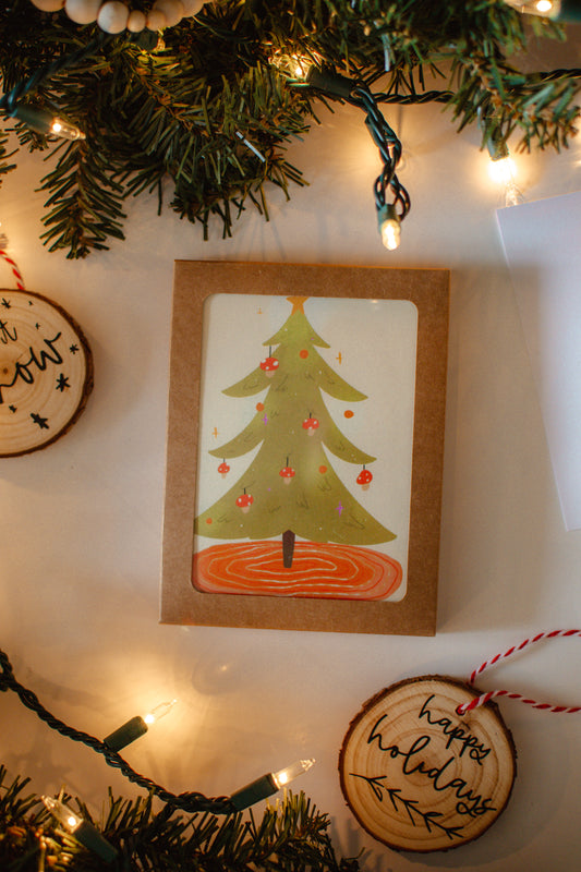 Christmas Tree Greeting Card Set of 6 | Blank Holiday Cards