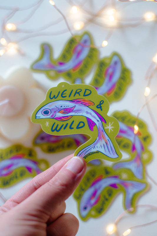 Colourful Fish Sticker | Weird and Wild Fish Vinyl Die Cut Sticker