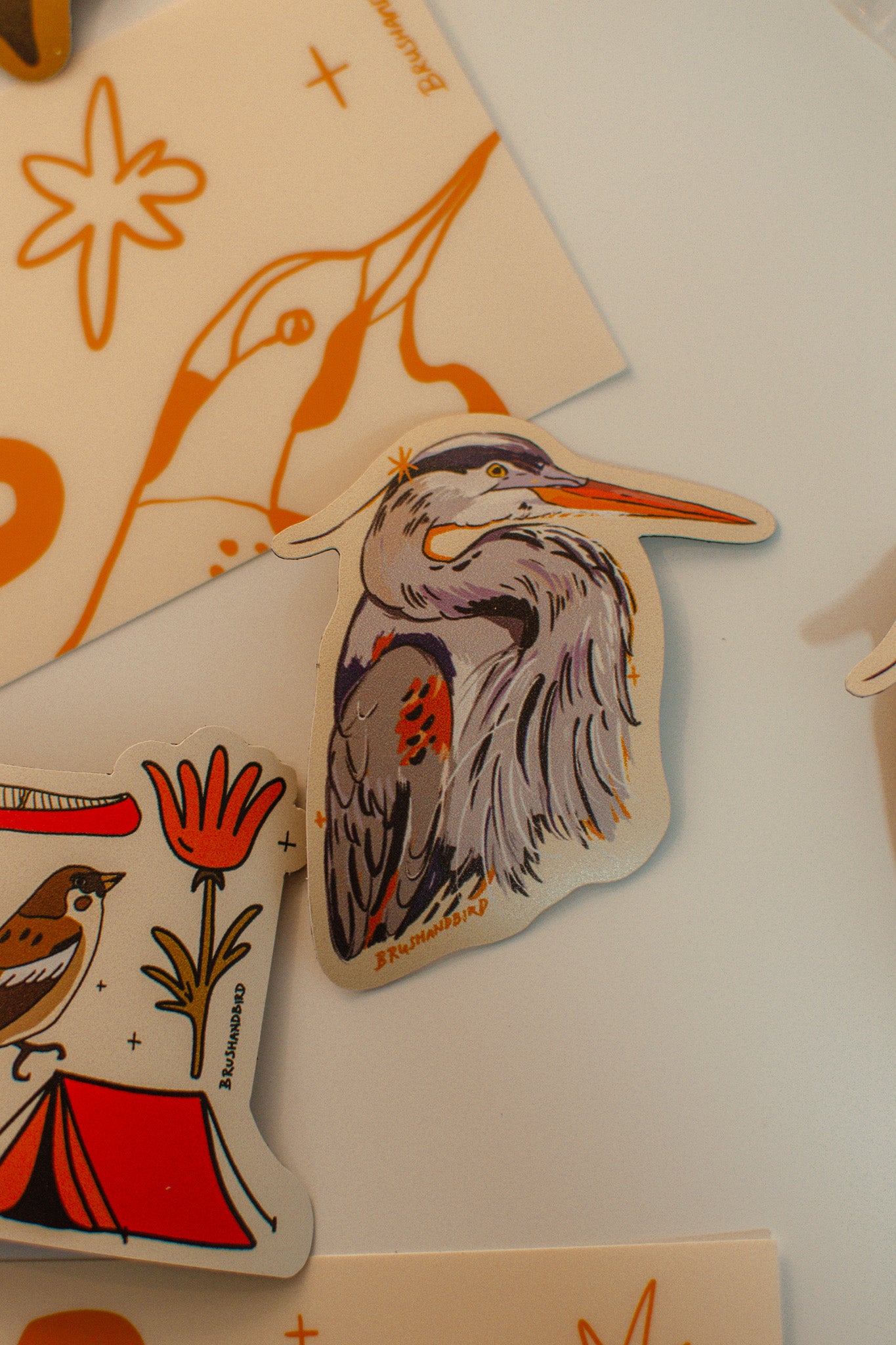 Great Blue Heron Magnet | Illustrated Bird Design Souvenir